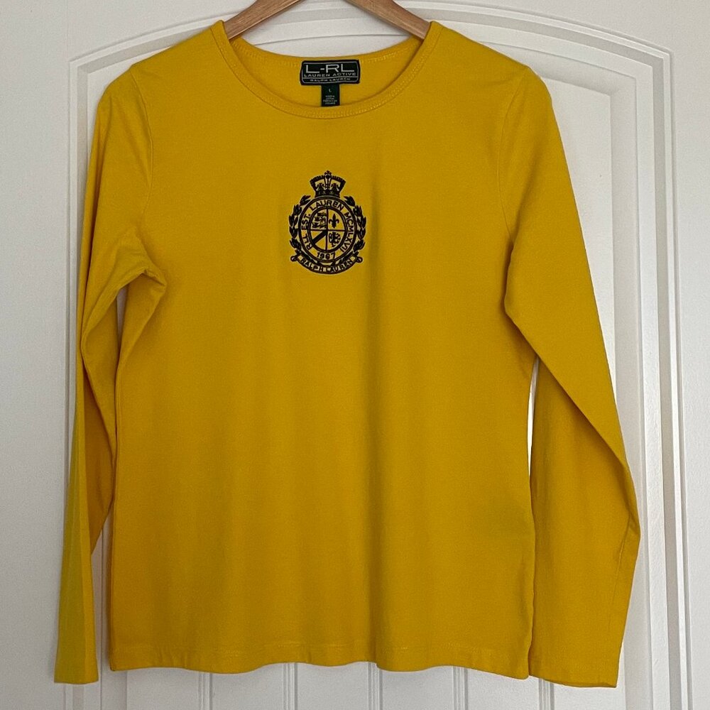 Vintage L-RL Lauren Active Ralph Lauren Long Sleeve T-Shirt Yellow
